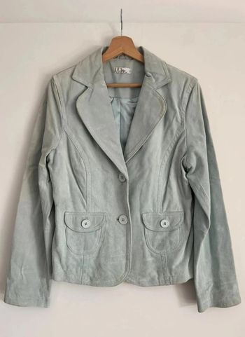 Veste de blazer bleu turquoise vintage Mim