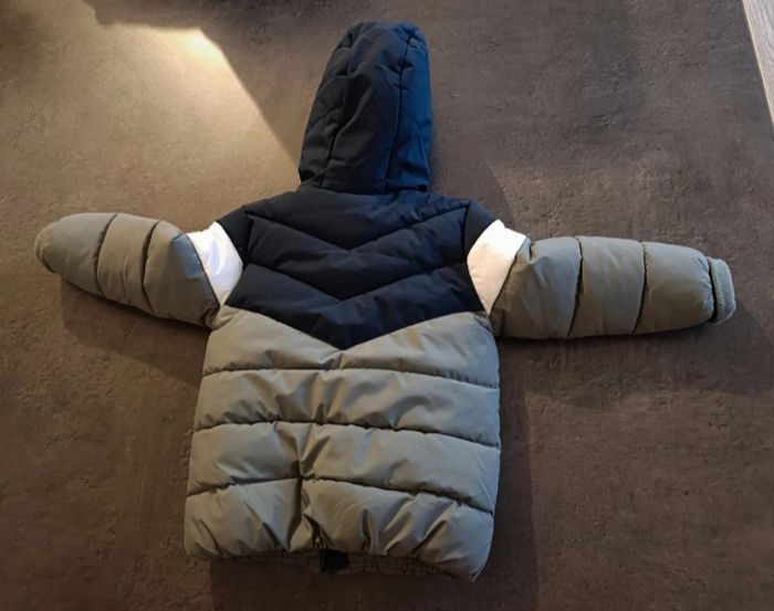 Manteau épais hiver tricolore 12-18 mois - photo numéro 2