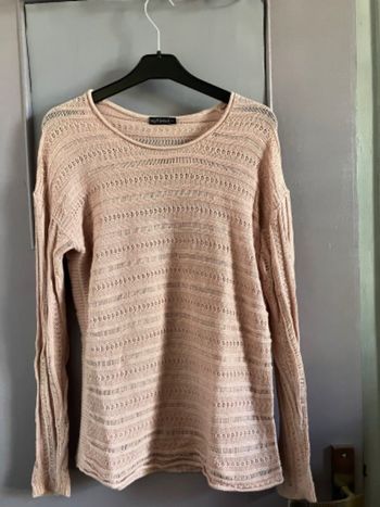 Pull ajouré abricot