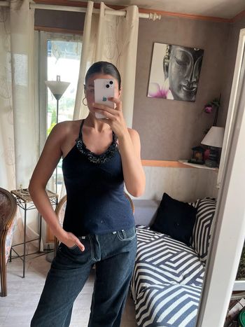 Débardeur strass Ibiza Summer vintage bohème champêtre y2k