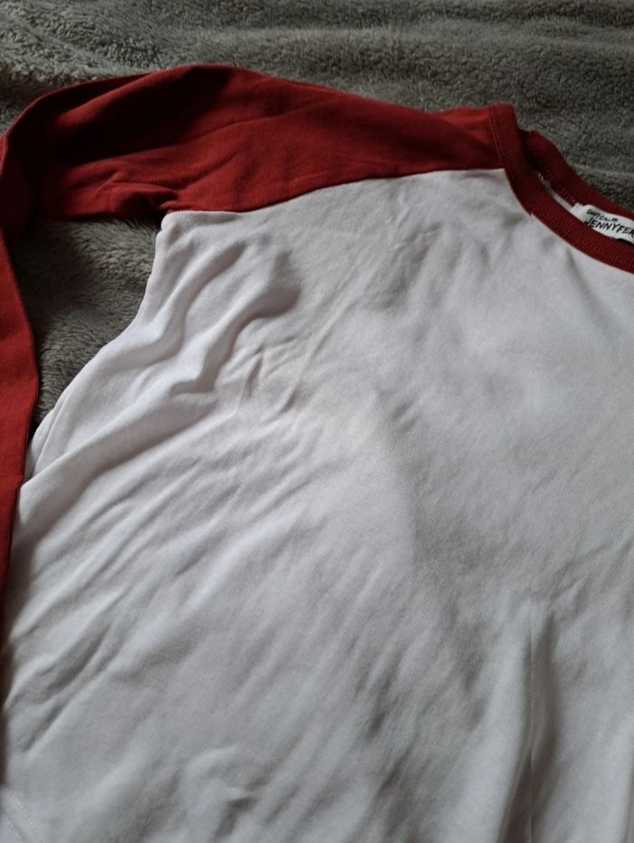 Haut bicolore rouge/blanc - photo numéro 3