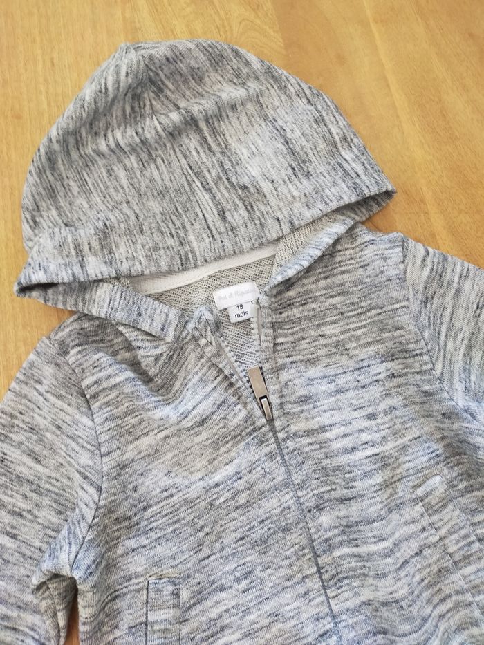 Gilet gris chiné 18 mois - photo numéro 2