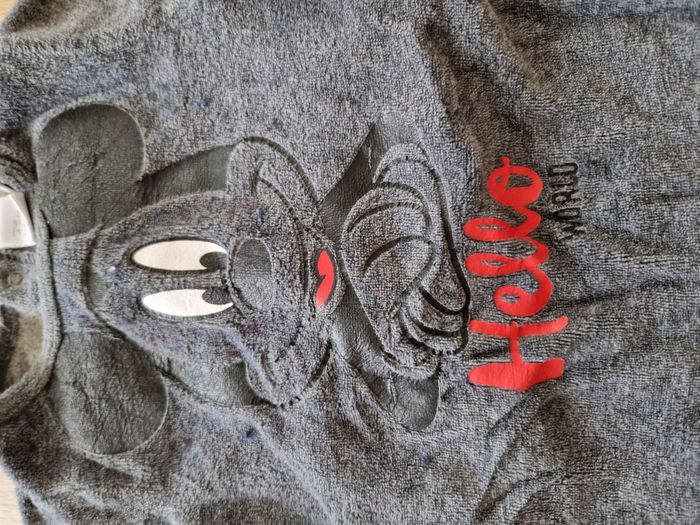 Pyjama / Dors-bien Velours Gris Chiné Mickey Disney Baby - 6 mois - photo numéro 2