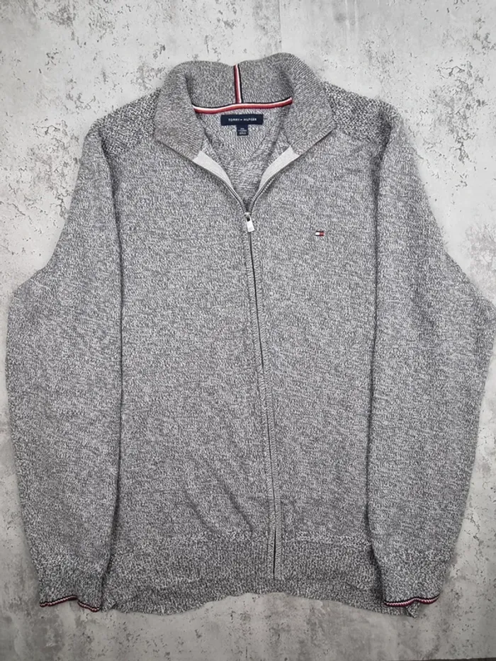 Gilet zippé Tommy Hilfiger gris – Taille XXL Hommes (mesures en photos) - photo numéro 3