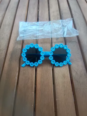 Lunettes fleurs bleu