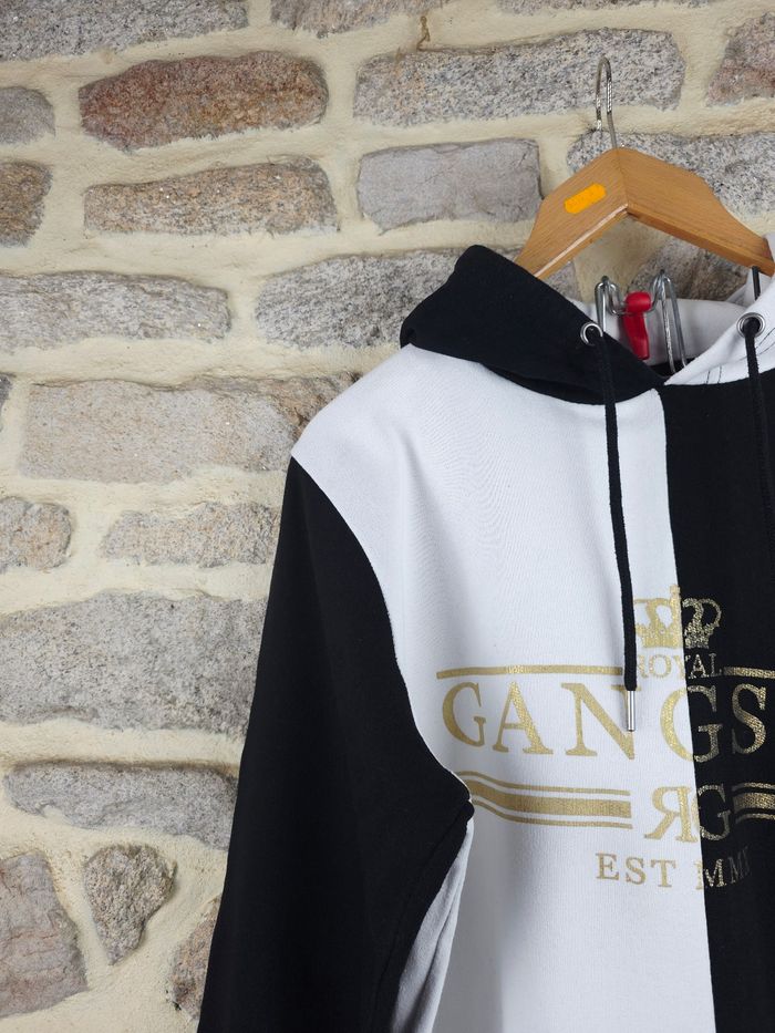 Sweat à capuche bicolore noir et blanc Homme/ Ado taille M marque Brave Soul 🎸 - photo numéro 5