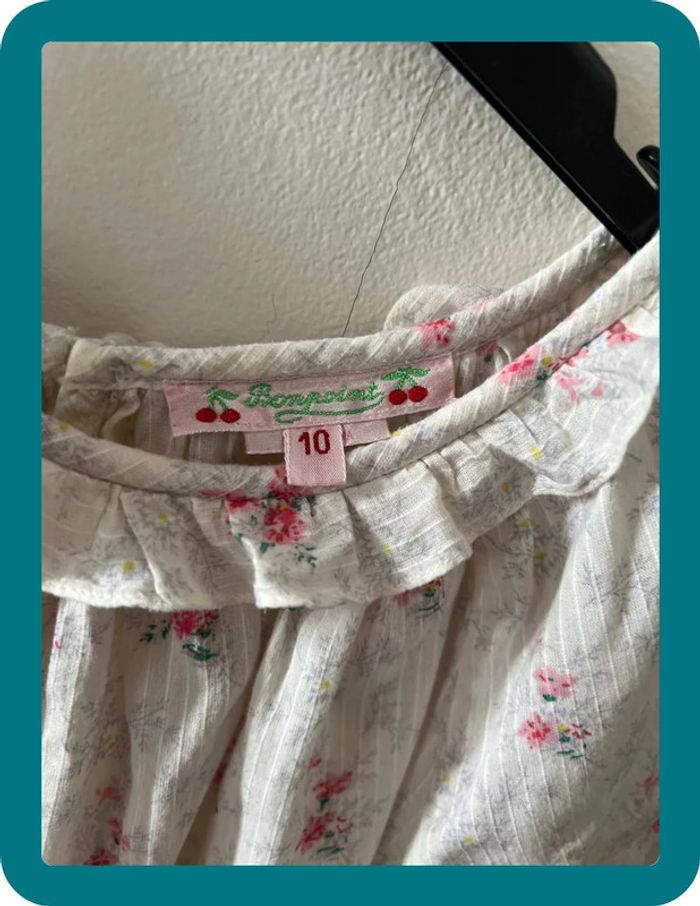Blouse fleurie à collerette légère 10 ans - Bonpoint - photo numéro 2