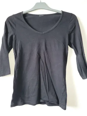 T shirt  noir manche 3/4