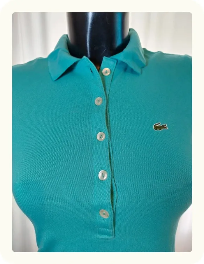 Polo turquoise femme Lacoste - photo numéro 2