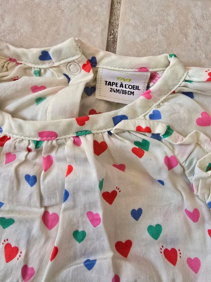 Blouse avec cœur 24mois - photo numéro 2