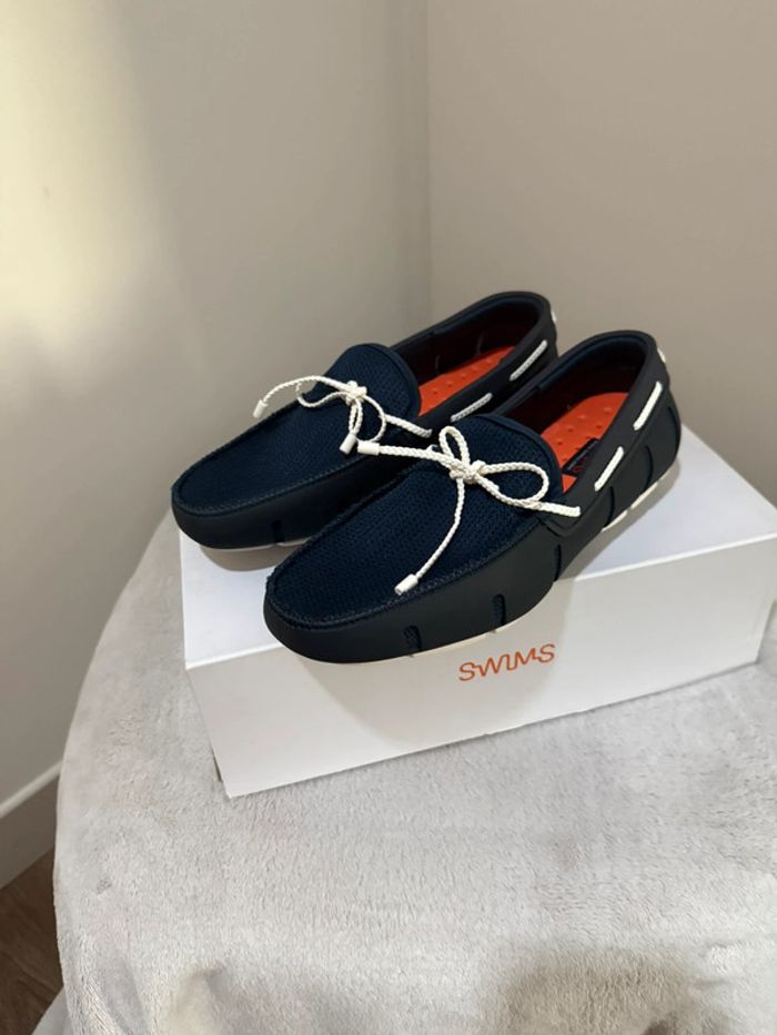 Swims - Mocassins, Bleu marine, blanche, Taille 40 - photo numéro 2