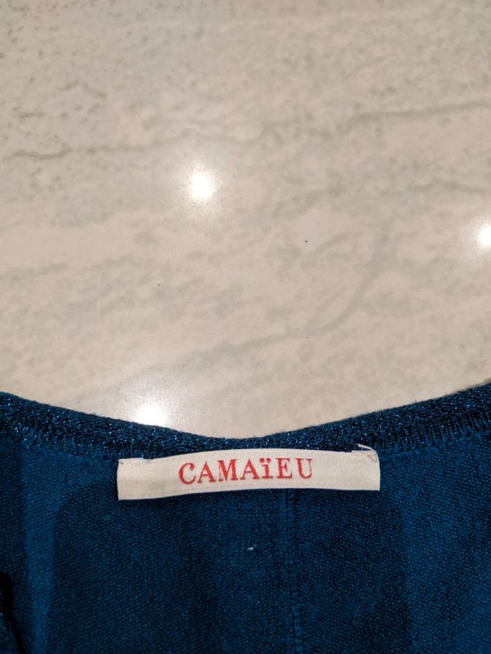 Robe pull camaïeu bleu pailleté 36 - photo numéro 3