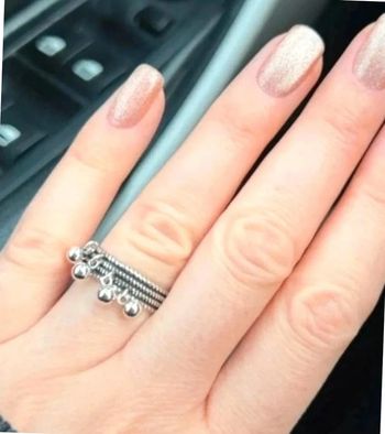 Bague ajustable en acier inoxydable pour femme, bague argentée ajustable