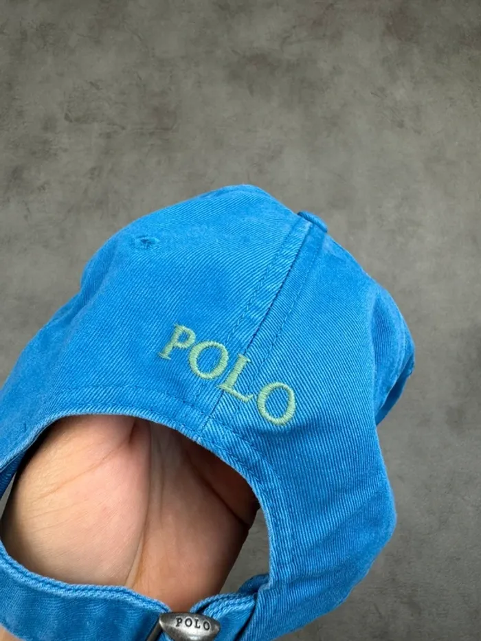 Casquette Ralph Lauren Bleu Logo Brodé Neuve - photo numéro 4
