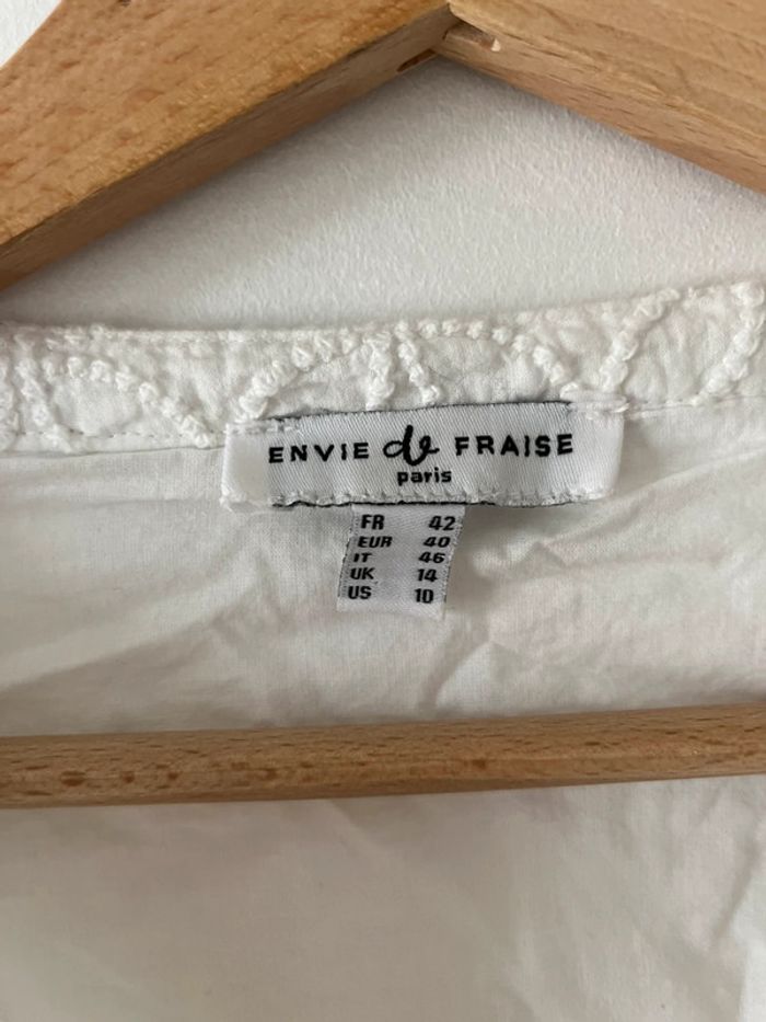 Robe blanche brodée blanc de maternité grossesse allaitement Envie de fraise 42 - photo numéro 2
