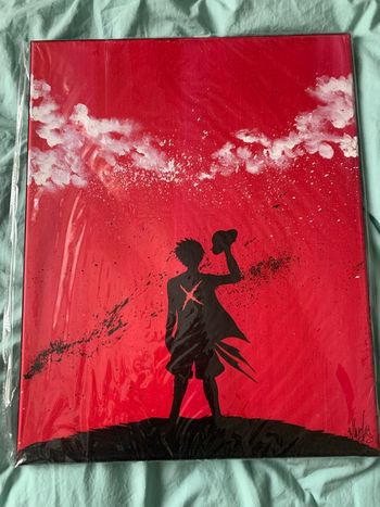 Toile création peinture Luffy One Piece