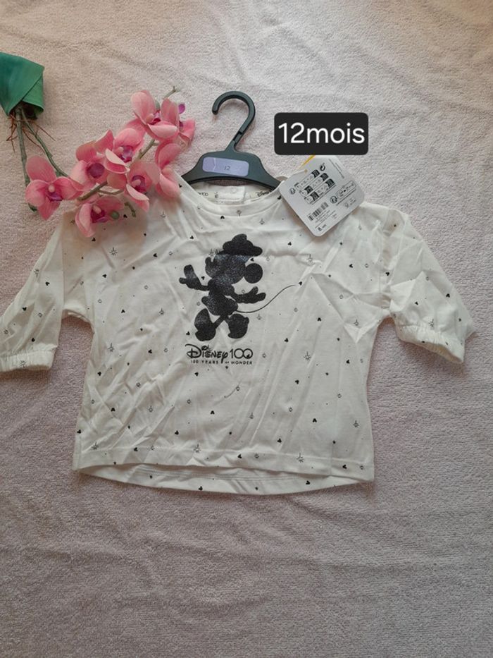 Tee-shirt minnie 12mois neuf