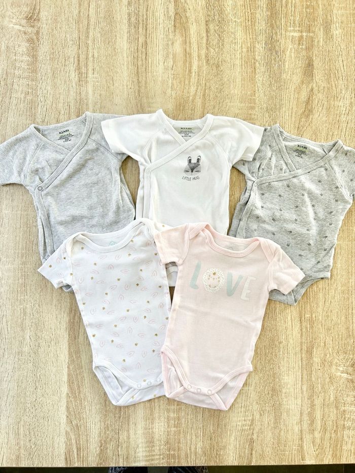 5 bodies manches courtes bébé fille