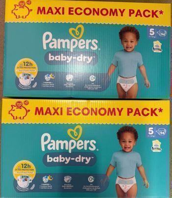 Pampers baby dry lot de 2 taille 5