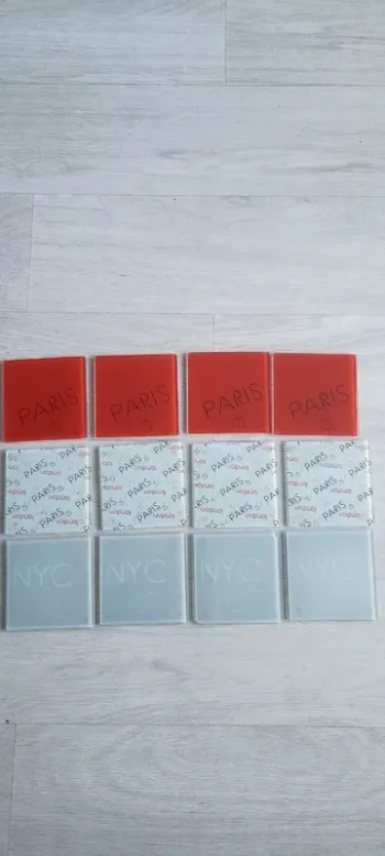 Lot de 12 dessous de verre en verre casa sous-verre