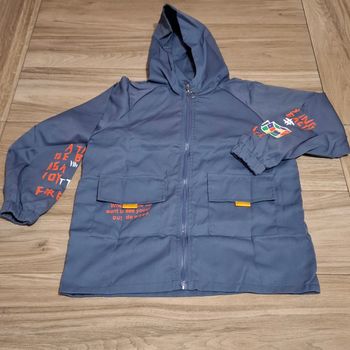 Veste enfant garçon coupe vent capuche bleu