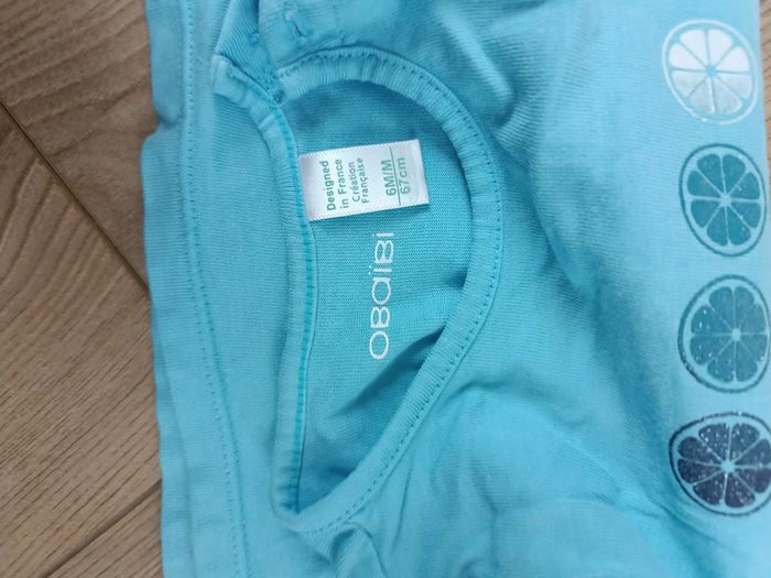 Lot 2 t shirts manches courtes 6 mois fille - photo numéro 3