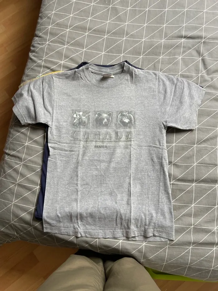 Lot de 5 t-shirt (bleu clair ,beige, jaune, bleu foncé , gris )