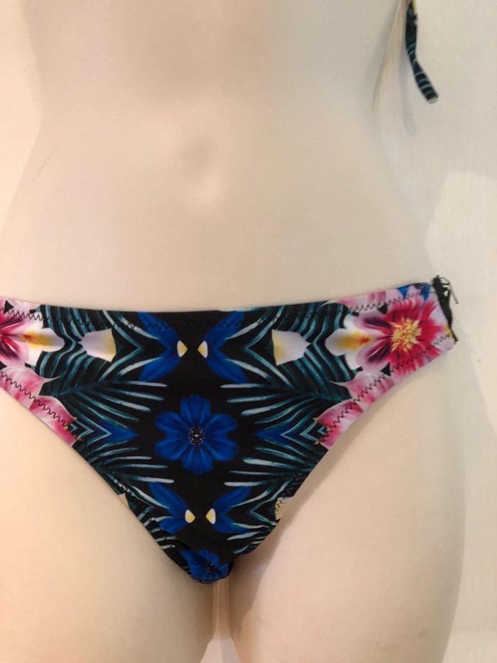 Maillot de bain taille 36 noir et multicolore broderie 2 pièces - photo numéro 14