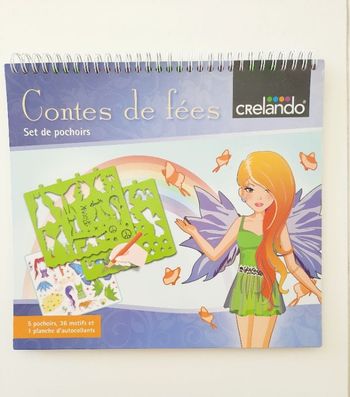 Pochoirs enfants plastique licorne et fée avec livre de coloriage