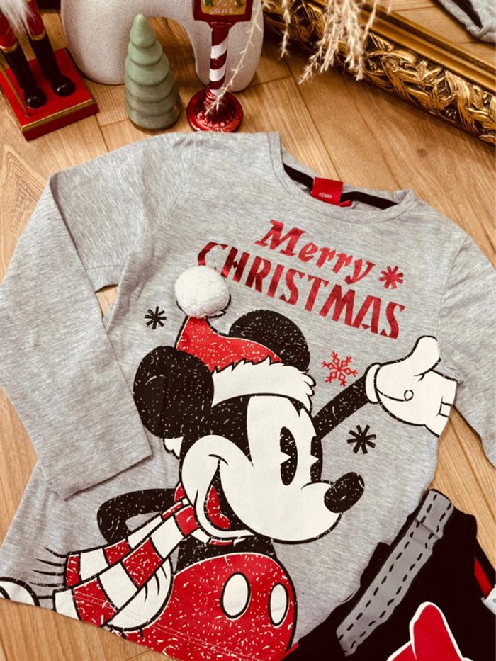 Taille 6 ans lot de 2 teeshirts garçon Disney gris noir * Mickey Noël * 🎄 - photo numéro 2