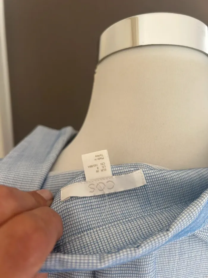 Cos chemise longue femme en coton, coupe oversize bleu  Taille 38. État neuf - photo numéro 6