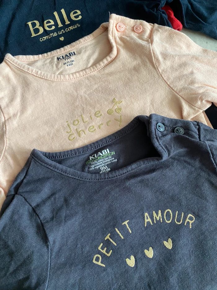 Lot 5 t-shirt manches longues Kiabi 9mois - photo numéro 3
