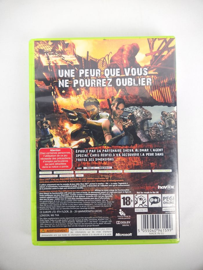 Jeu Xbox 360 Resident Evil 5 - Horreur Survival - Pal - Pegi 18 - photo numéro 3