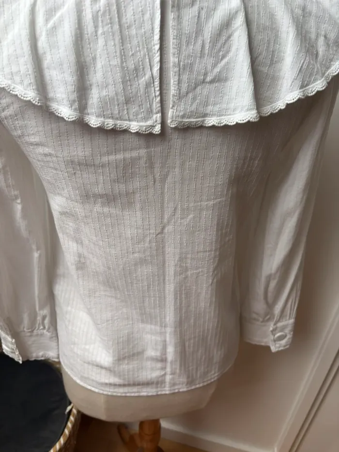 🤍 sublime blouse en coton blanc - Claudie Pierlot - T38 - photo numéro 12