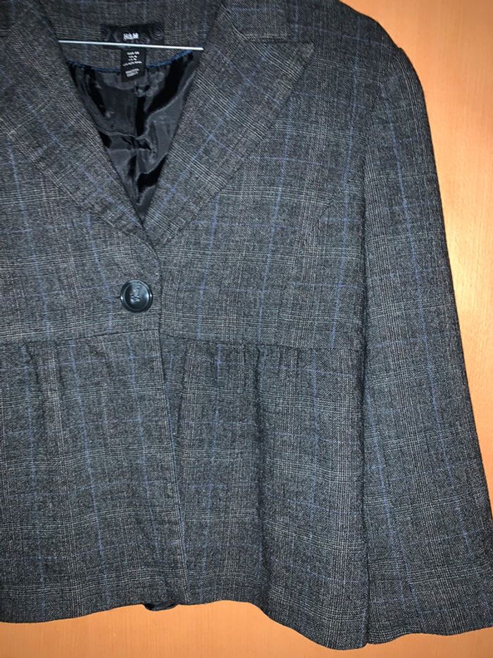 Veste mi longue gris chiné H&M taille 36 - photo numéro 2