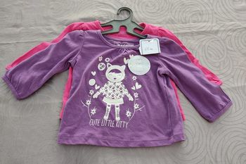 Lot de 2 Tee-shirt manches longues 6 mois NEUF