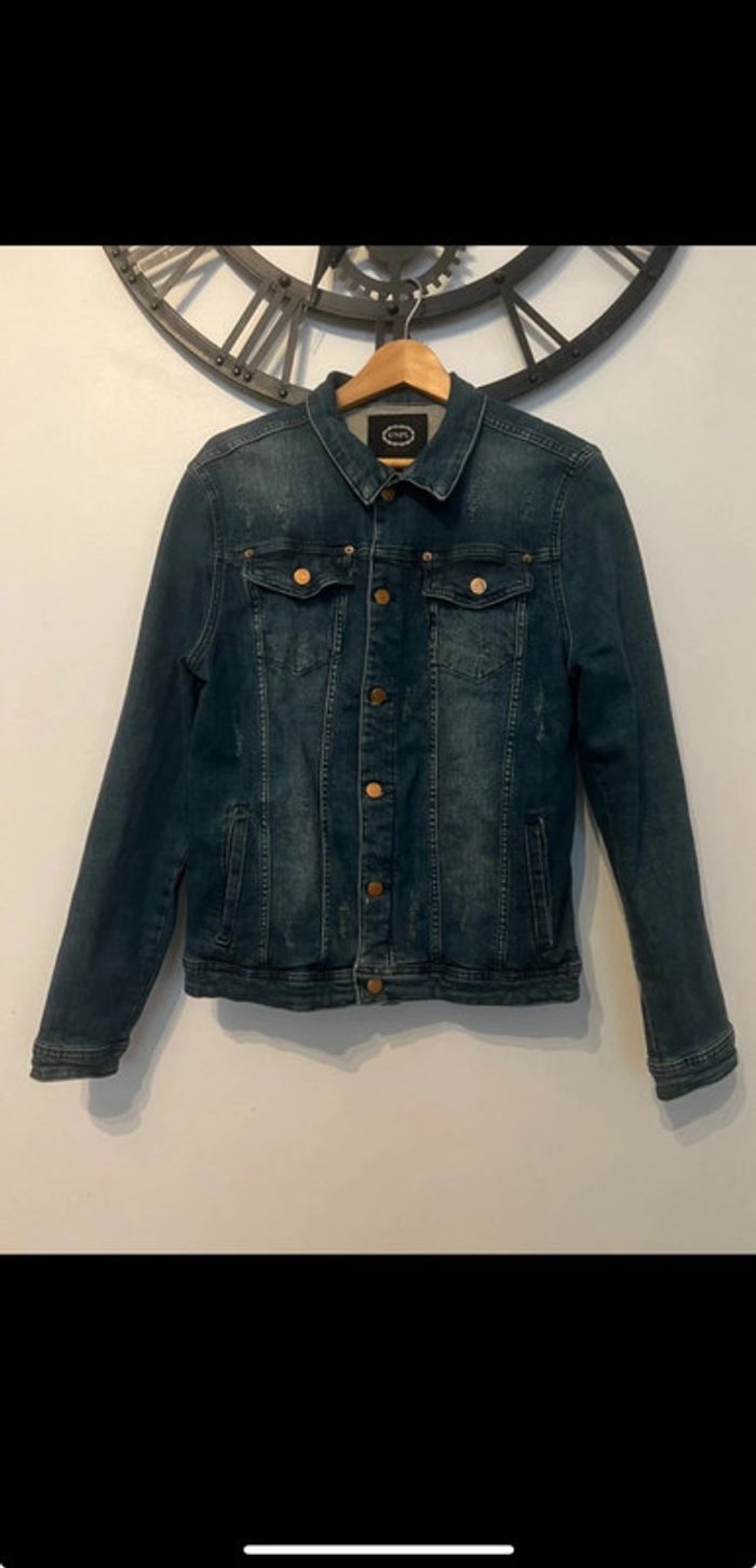 Veste en jean uniplay taille L en parfait état 97% coton - photo numéro 2