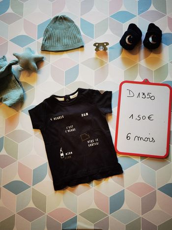 D1350 - tee-shirt garçon 6 mois