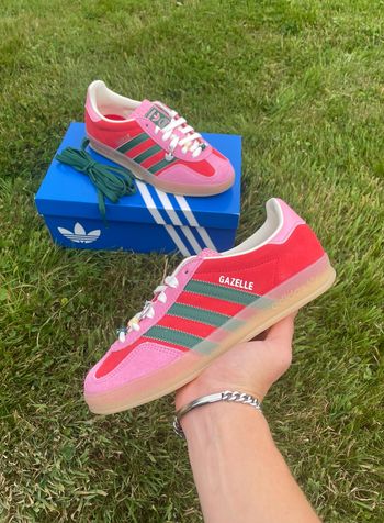 Adidas Originals Gazelle Better Scarlet Bliss Pink Dark Green - Femme 37 1/3