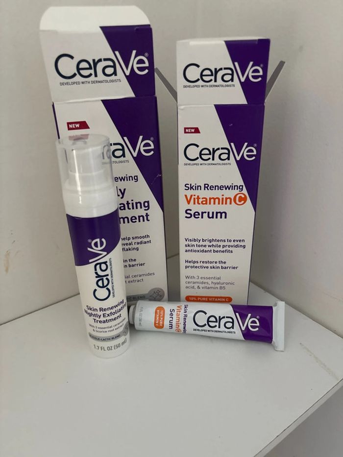 CeraVe : Soin exfoliant de nuit régénérant + Sérum Vitamine C - photo numéro 5