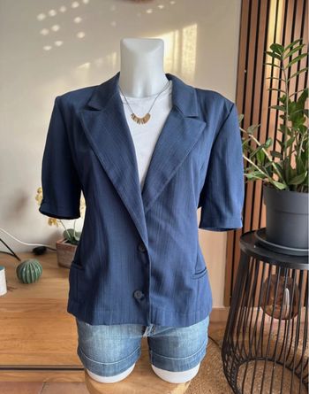 Blazer bleu marine manches courtes