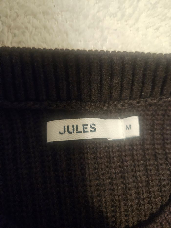 Pull Jules Homme – Maille Côtelée Épaisse – 100% Coton – T. M – Couleur Marron/Chocolat - photo numéro 3