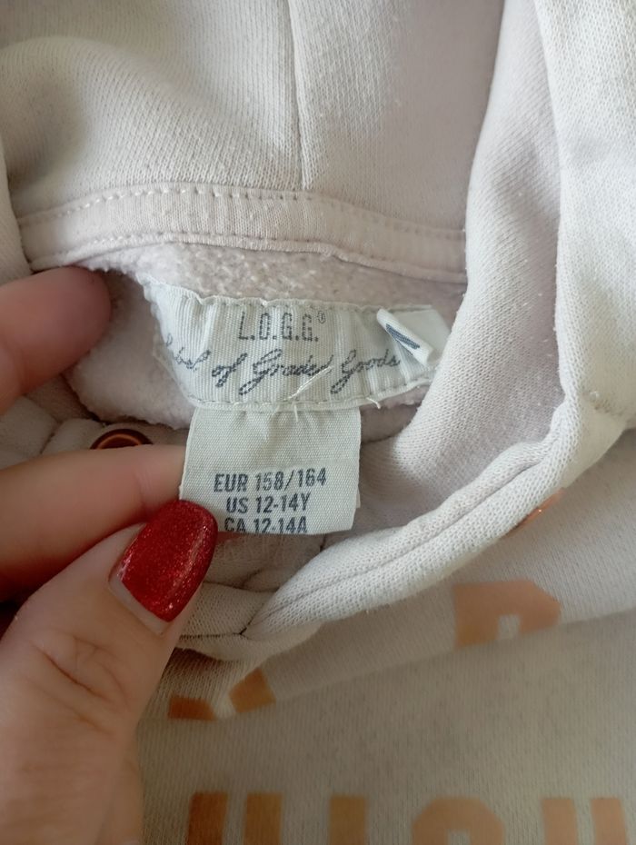 Sweat rose pâle à capuche LOOG 12/14 ans 1€ - photo numéro 3