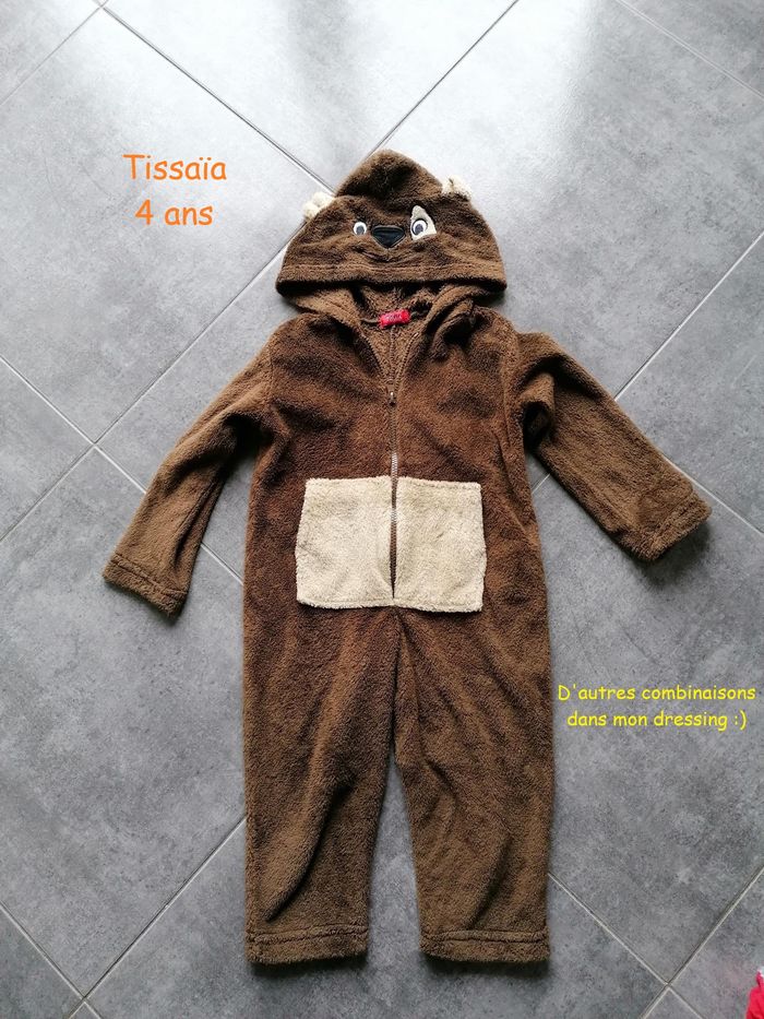 Pyjama tout doux combinaison 4 ans tissaia ours