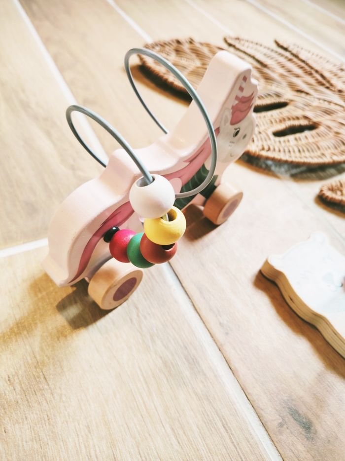 Lot de 2 bouliers ours et licorne en bois - photo numéro 3