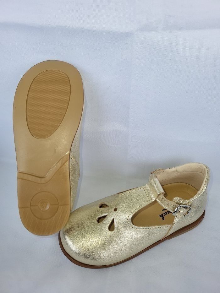 Chaussures salomé fille en cuir or Point 25 Made in France 🇨🇵 - photo numéro 3