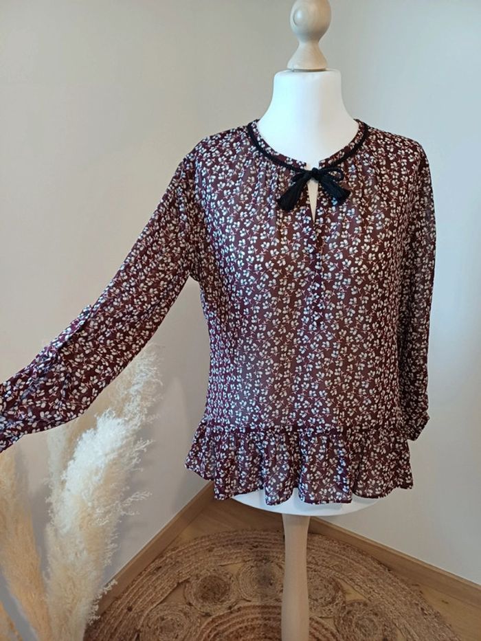 Blouse bordeaux chic Taifun taille L 40