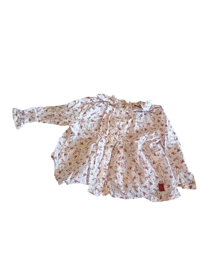 Ensemble robe tee-shirt 6 mois sergent major marron et blanc - photo numéro 4