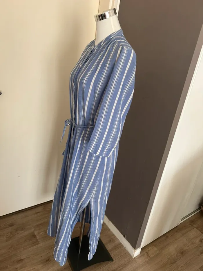 Jolie jolie, robe été longue bleue rayée blanc, femme, taille M/38 - photo numéro 3