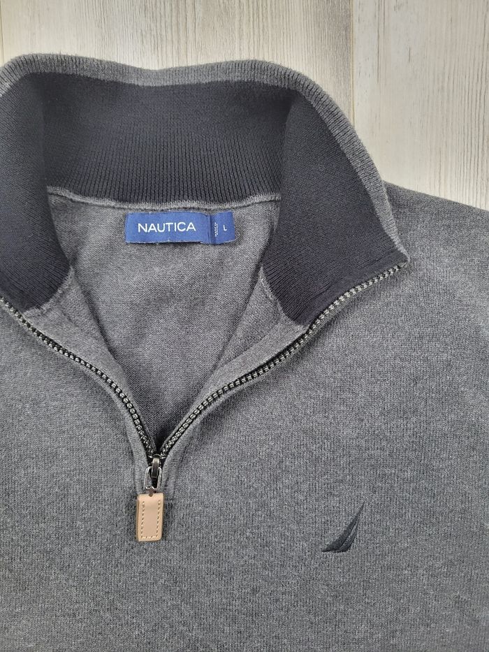 Sweat Nautica ¼ zip gris anthracite – Taille L – Parfait état - photo numéro 2
